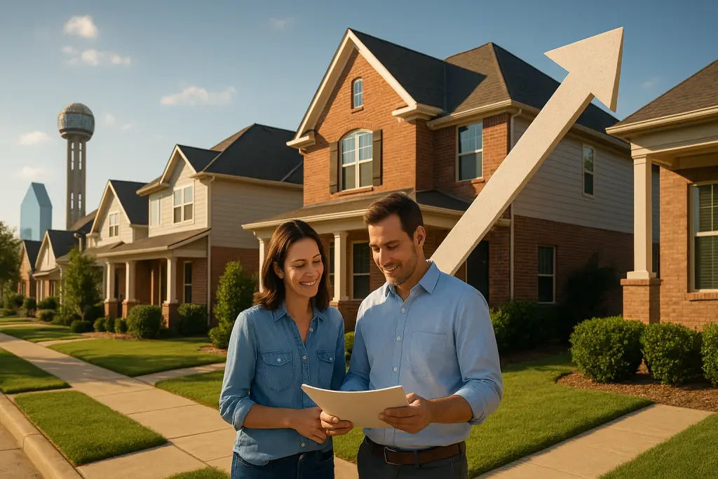 Dallas-Fort Worth homes and skyline representing local real estate market trends