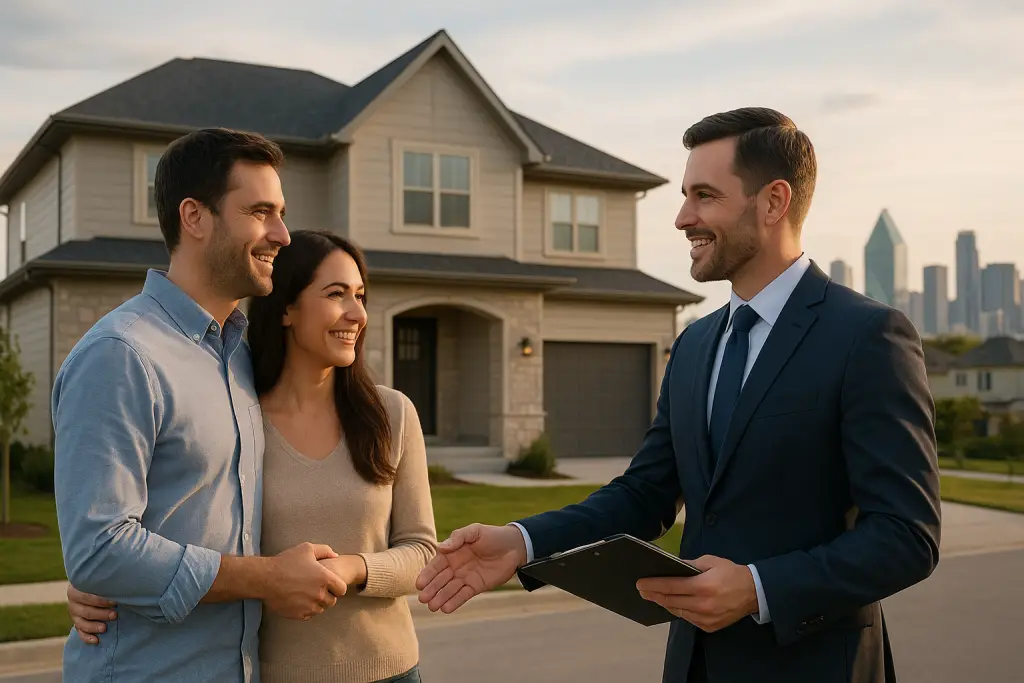Dallas-Fort Worth neighborhood homes and skyline representing local real estate market trends