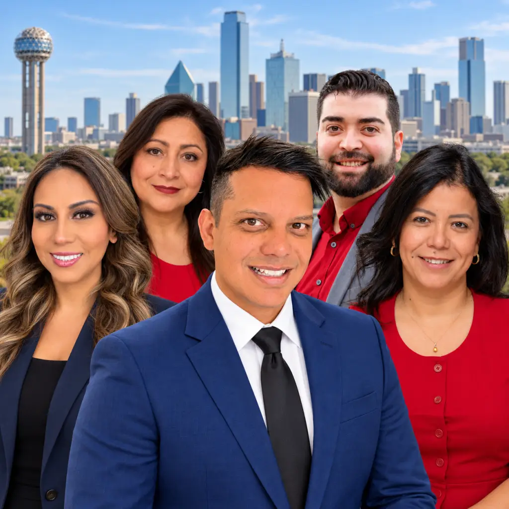 Clever Realtors agents with the Dallas skyline in the background