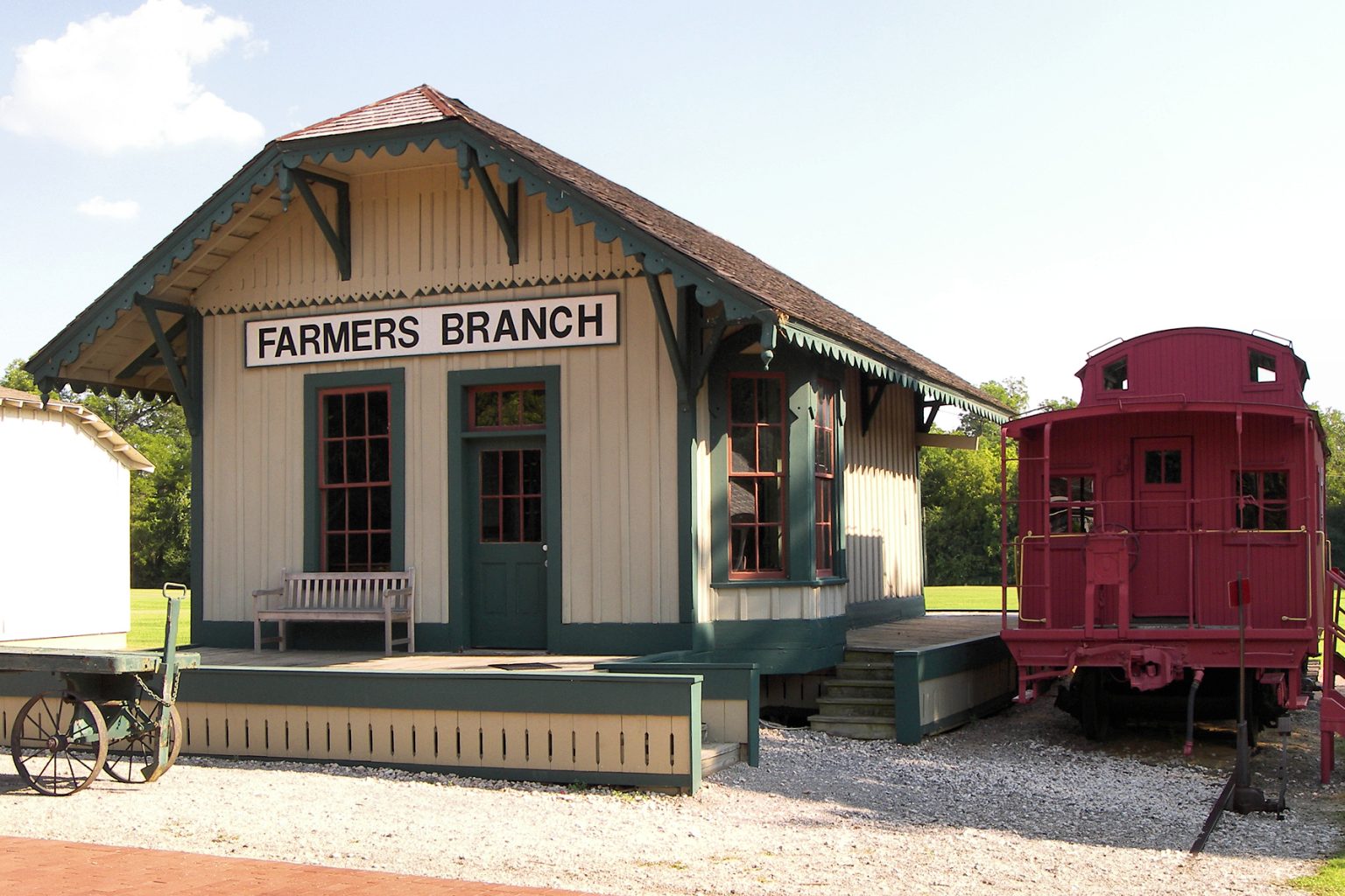 Histórica estación de tren de Farmers Branch en el Farmers Branch Historical Park